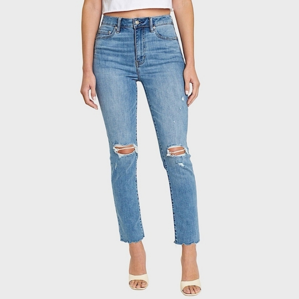 Daze Daily Driver High-Rise Skinny Straight Distressed Jean Size 26